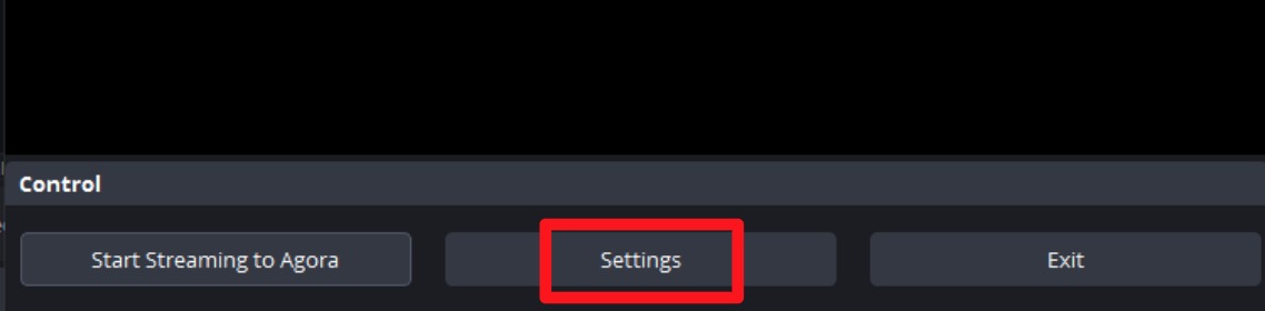 Agora connect settings button
