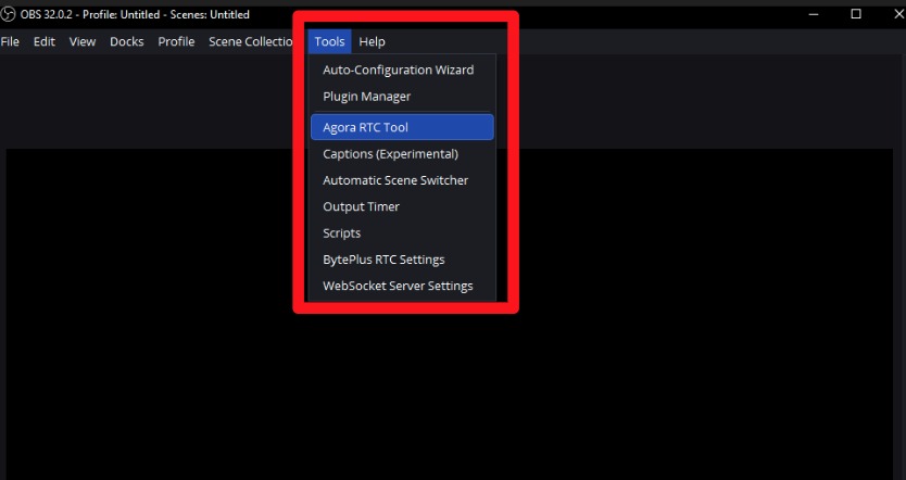 OBS Tools menu
